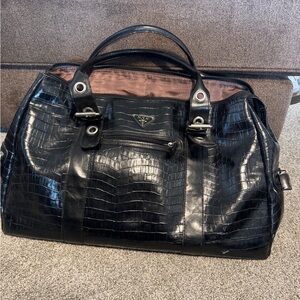 Rare NYC 2001 Leather Duffel in Crocodile Style